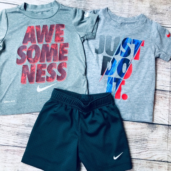 Jacket and Shorts 12M NWT Nike Baby Set baby Boys 3-Piece Just Do It Tee